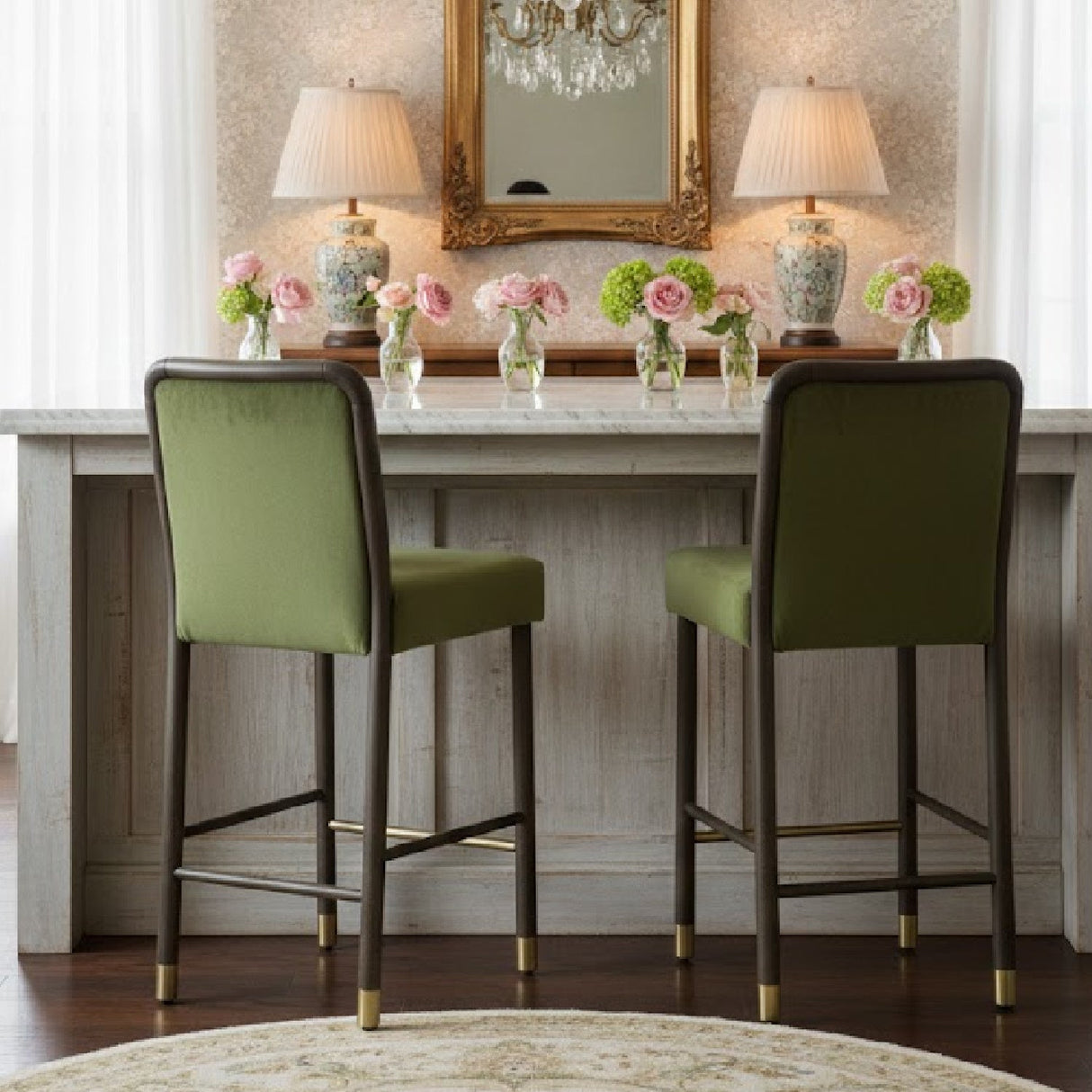 Green Upholstered Counter Stool by Splendido Jeno, alternate view 2