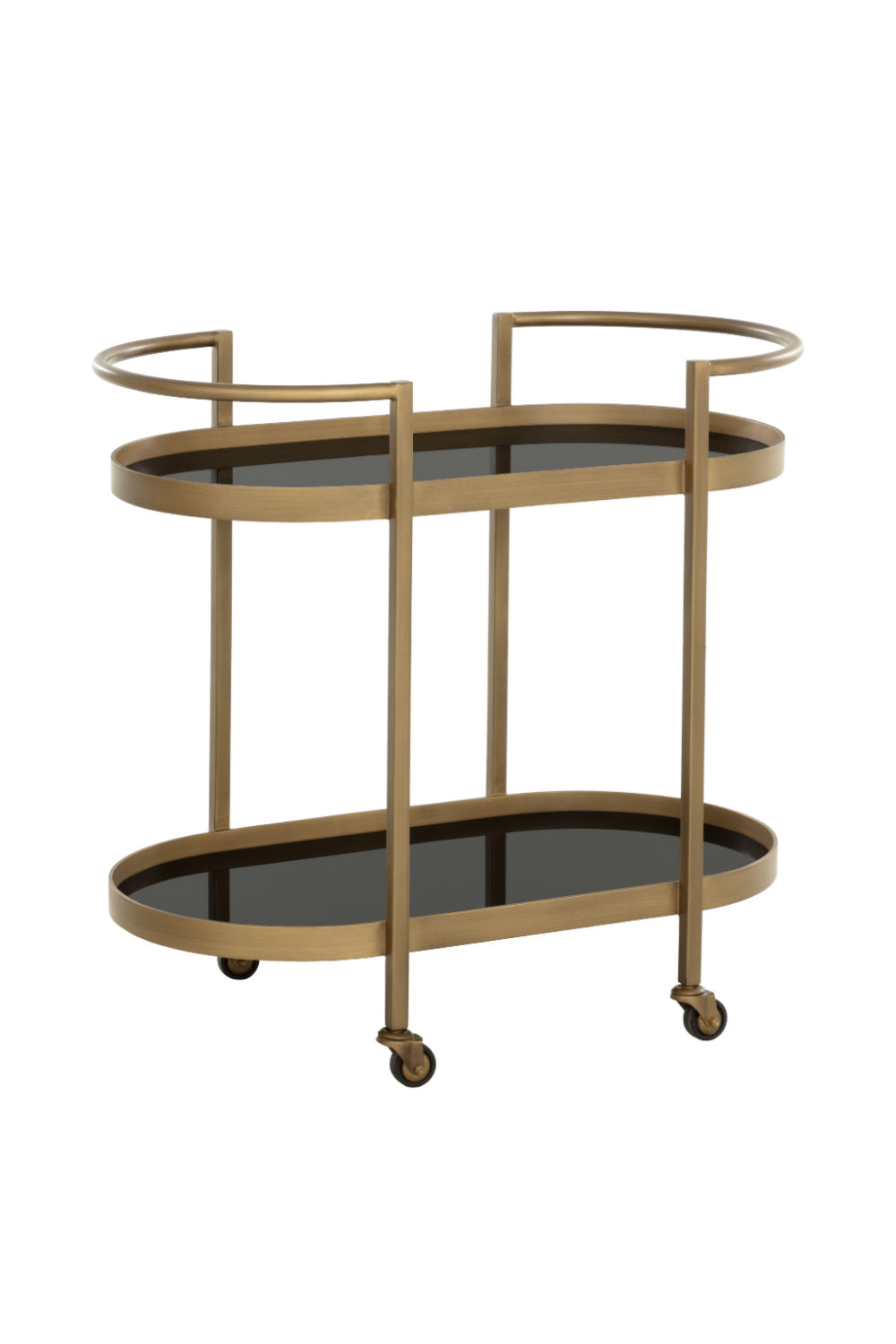 Antique Brass Bar Cart by Splendido Bartlett Trolley, alternate view 3