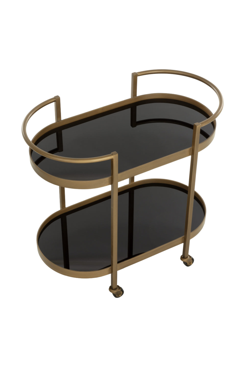 Antique Brass Bar Cart by Splendido Bartlett Trolley, alternate view 5