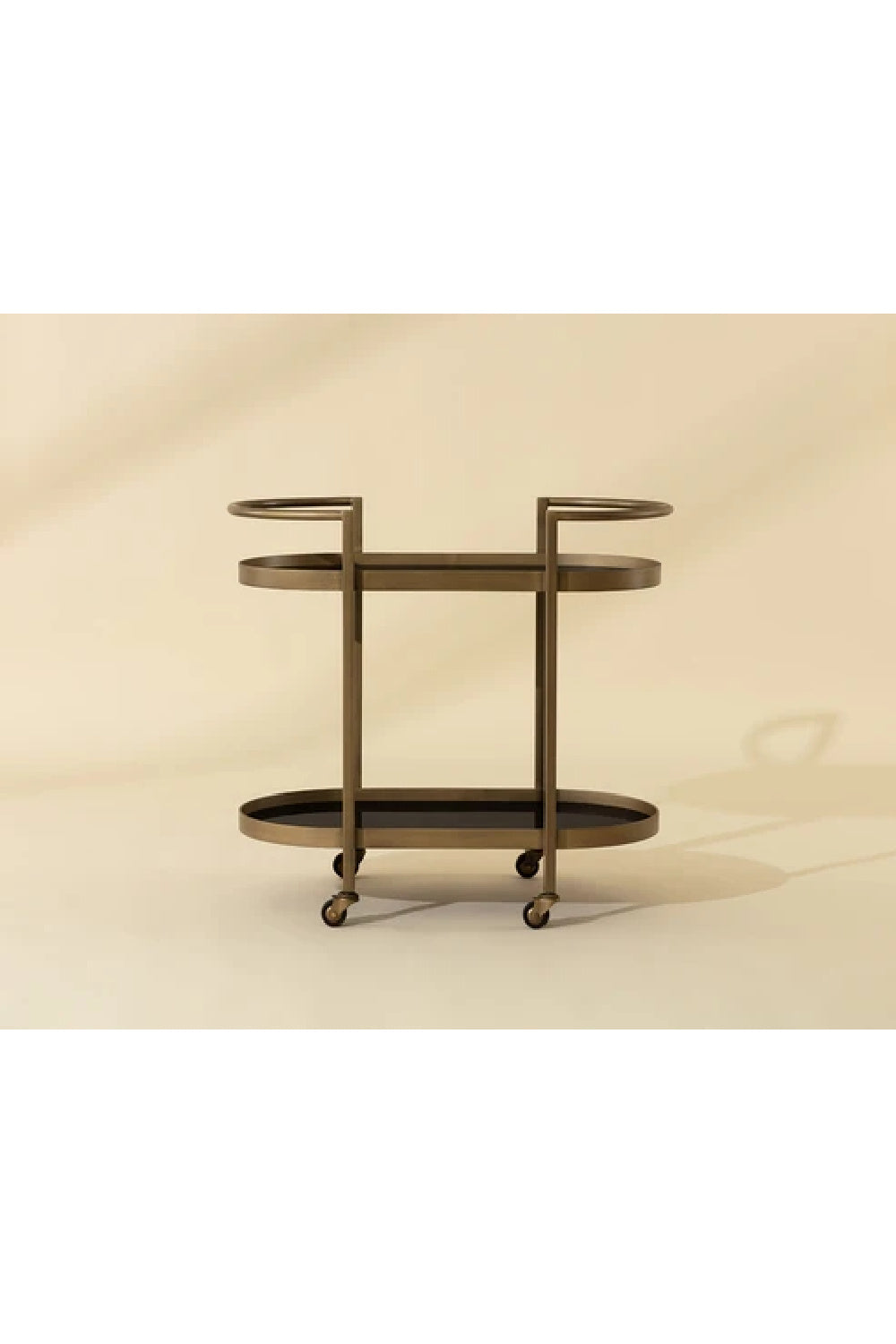 Antique Brass Bar Cart by Splendido Bartlett Trolley, alternate view 9