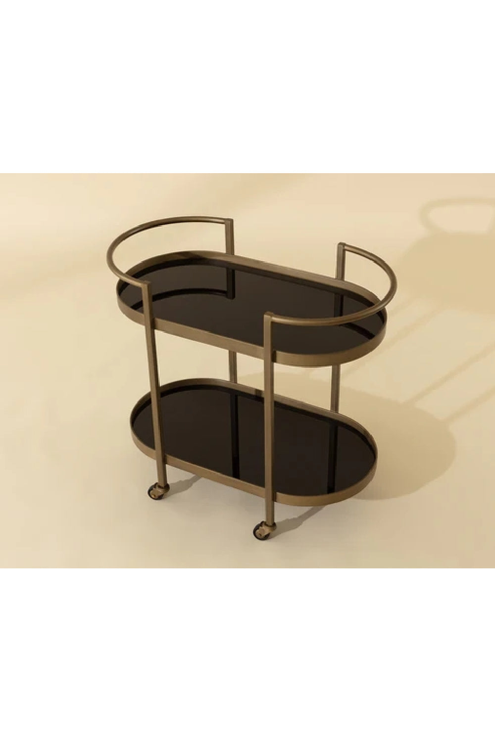 Antique Brass Bar Cart by Splendido Bartlett Trolley, alternate view 10