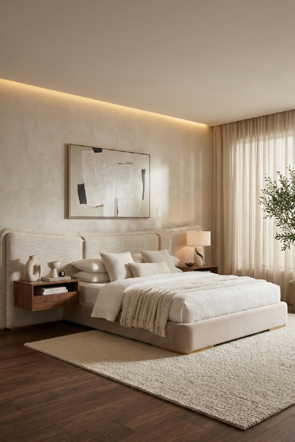 Boucle 3-Panel King Bed by Splendido Clarimond, alternate view 2