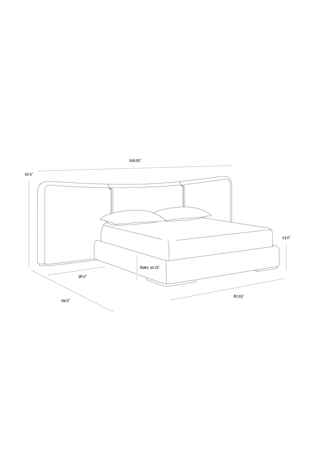 Boucle 3-Panel King Bed by Splendido Clarimond, alternate view 5