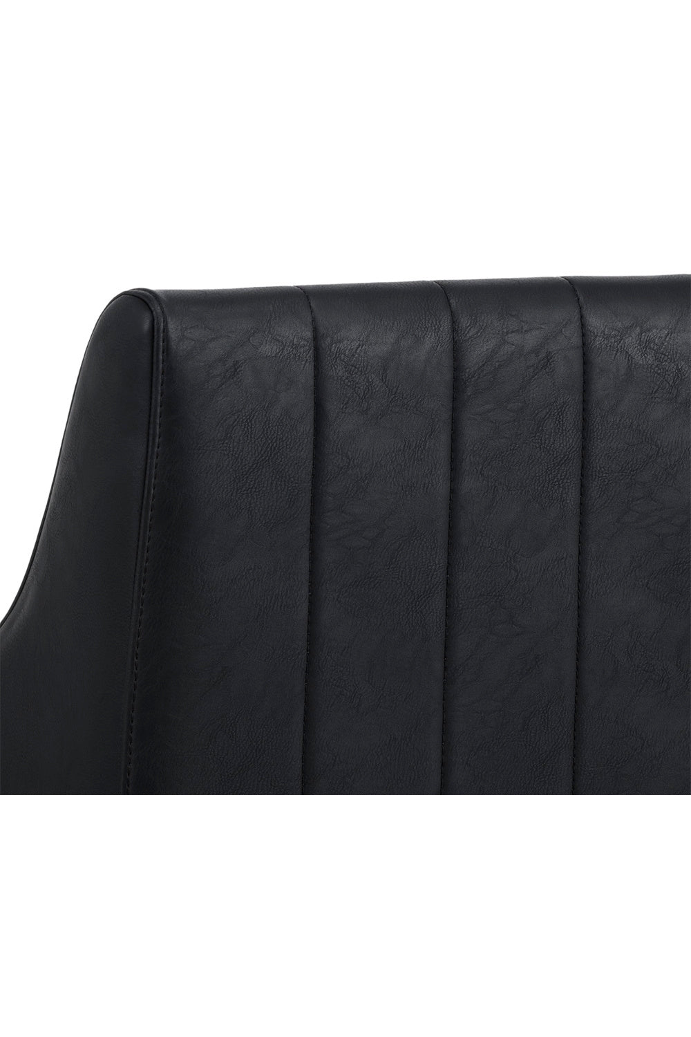 Black Leather Channeled Lounge Chair by Splendido Wolfe Accent Chair, alternate view 6