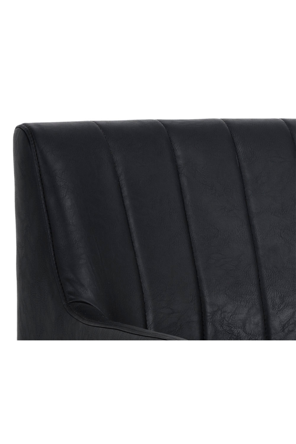 Black Leather Channeled Lounge Chair by Splendido Wolfe Accent Chair, alternate view 5