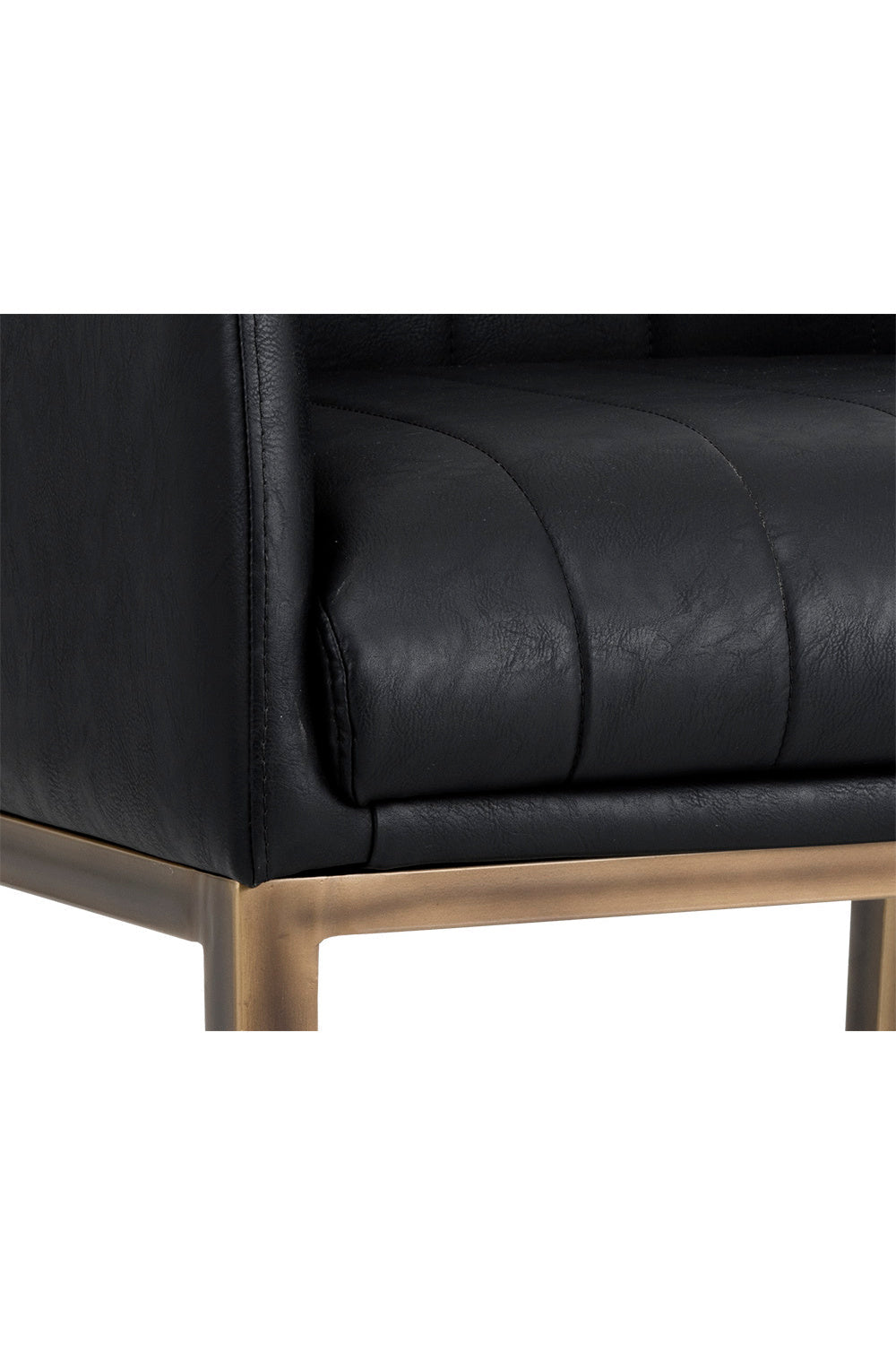 Black Leather Channeled Lounge Chair by Splendido Wolfe Accent Chair, alternate view 7