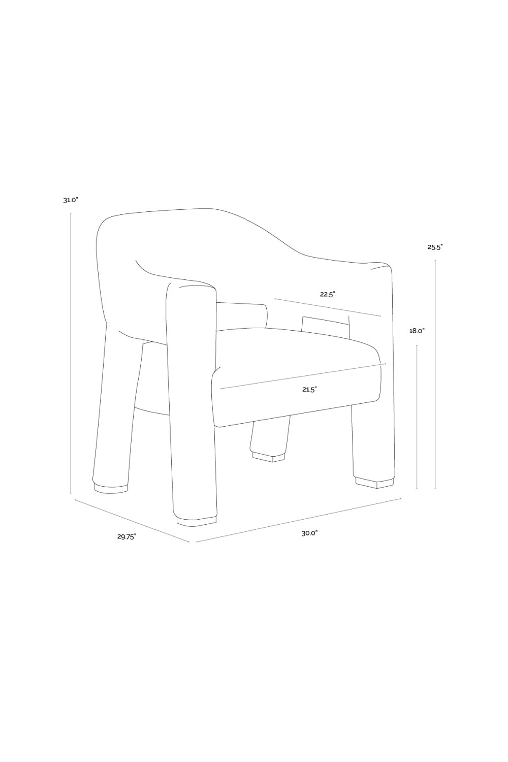 Modern European furniture - Green Cutout-Back Lounge Chair - www.oroa.com