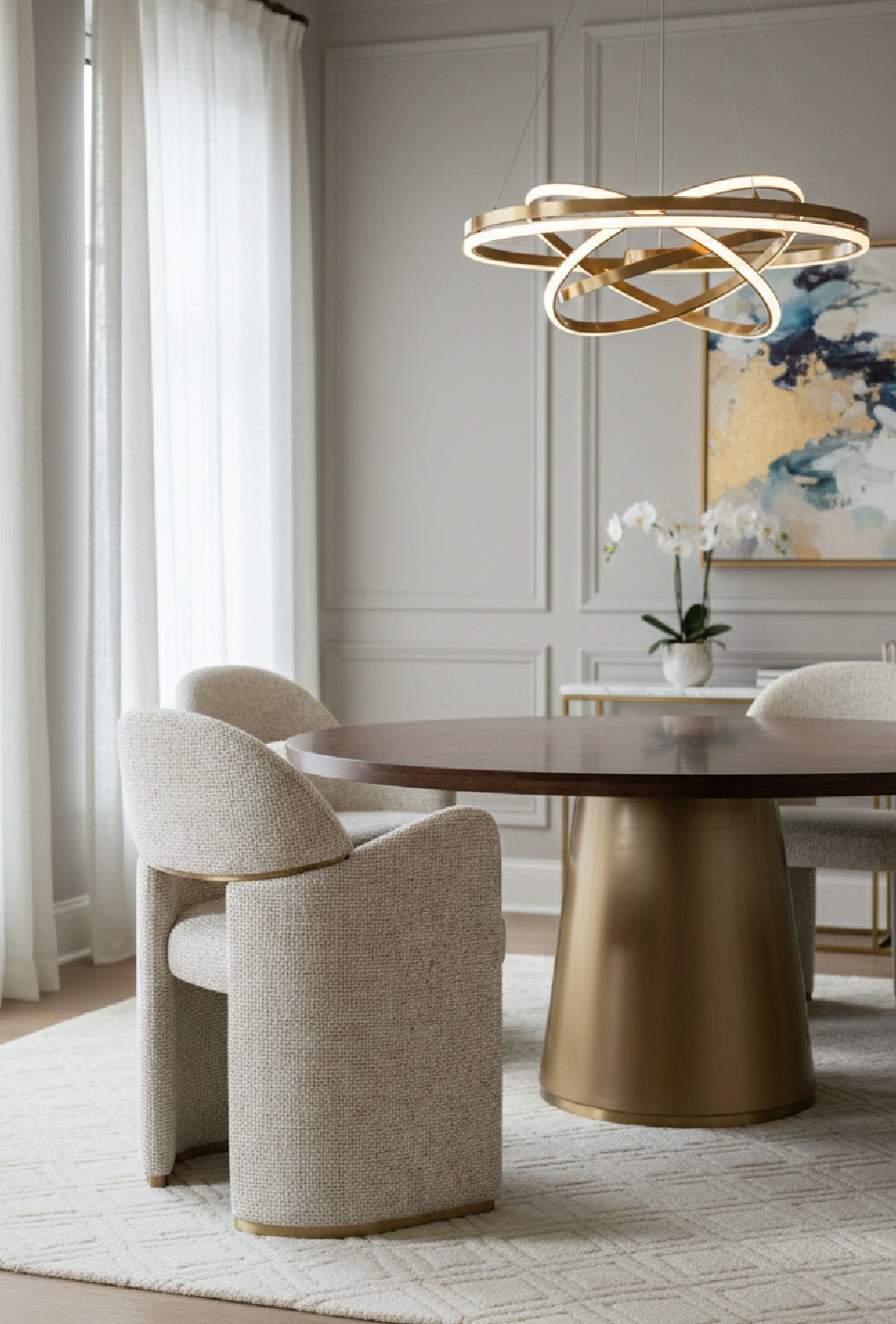 Modern Art Deco Dining Armchair by Splendido Snowden Dining Chair, alternate view 2