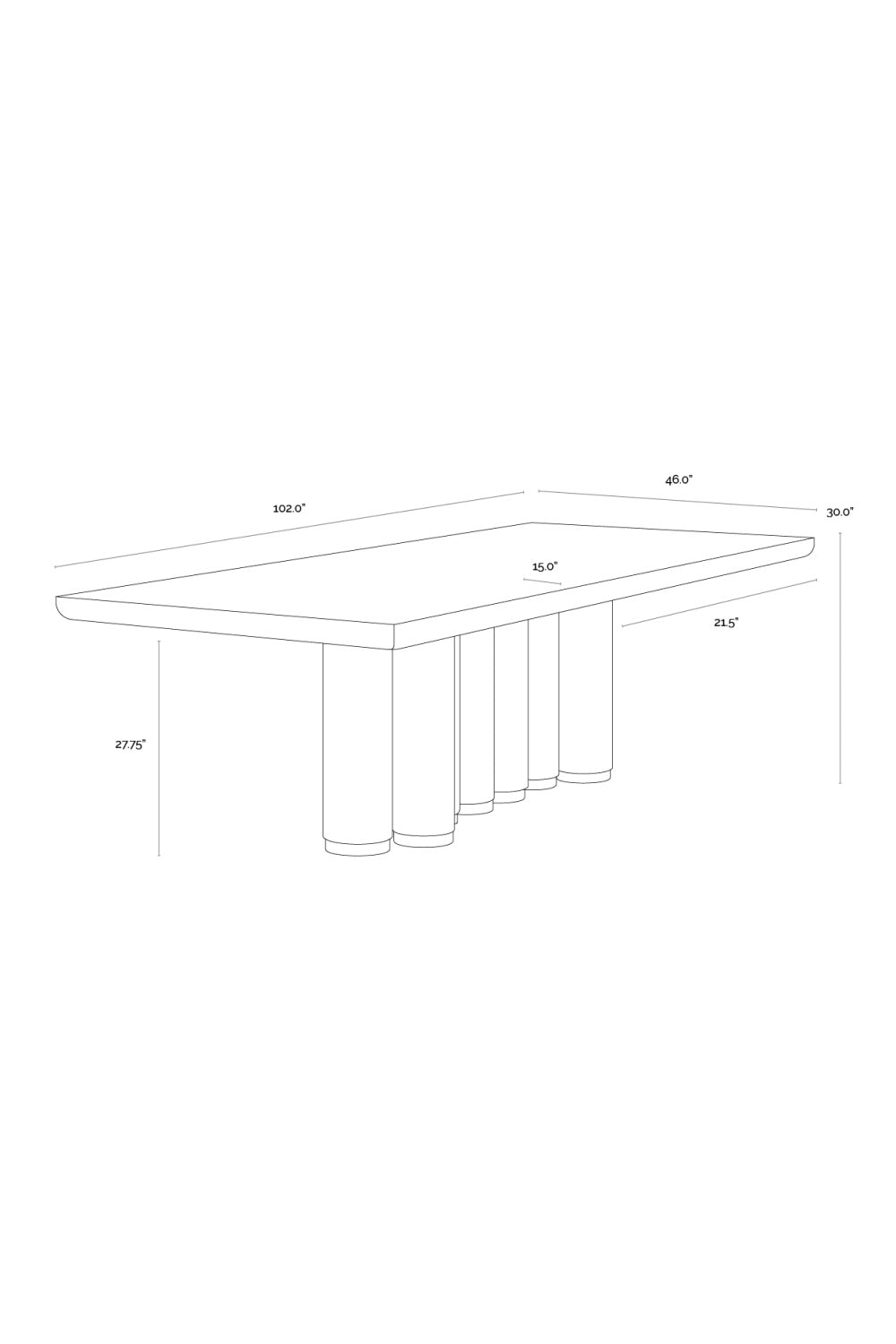 Rectangular Oak Wood Dining Table by Splendido Salix, alternate view 6