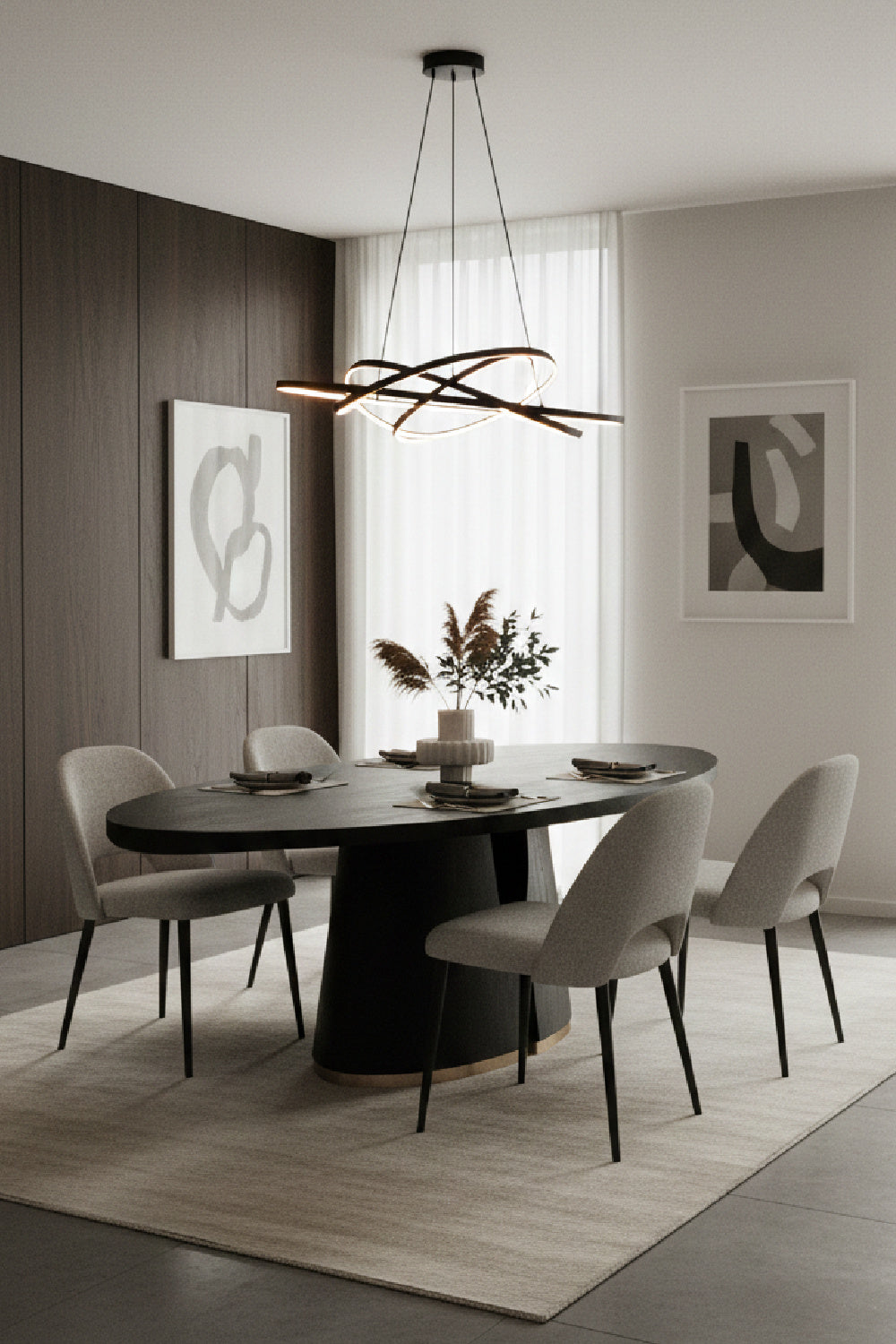 Dual Pedestal Wood Dining Table by Splendido Tasmin, alternate view 2