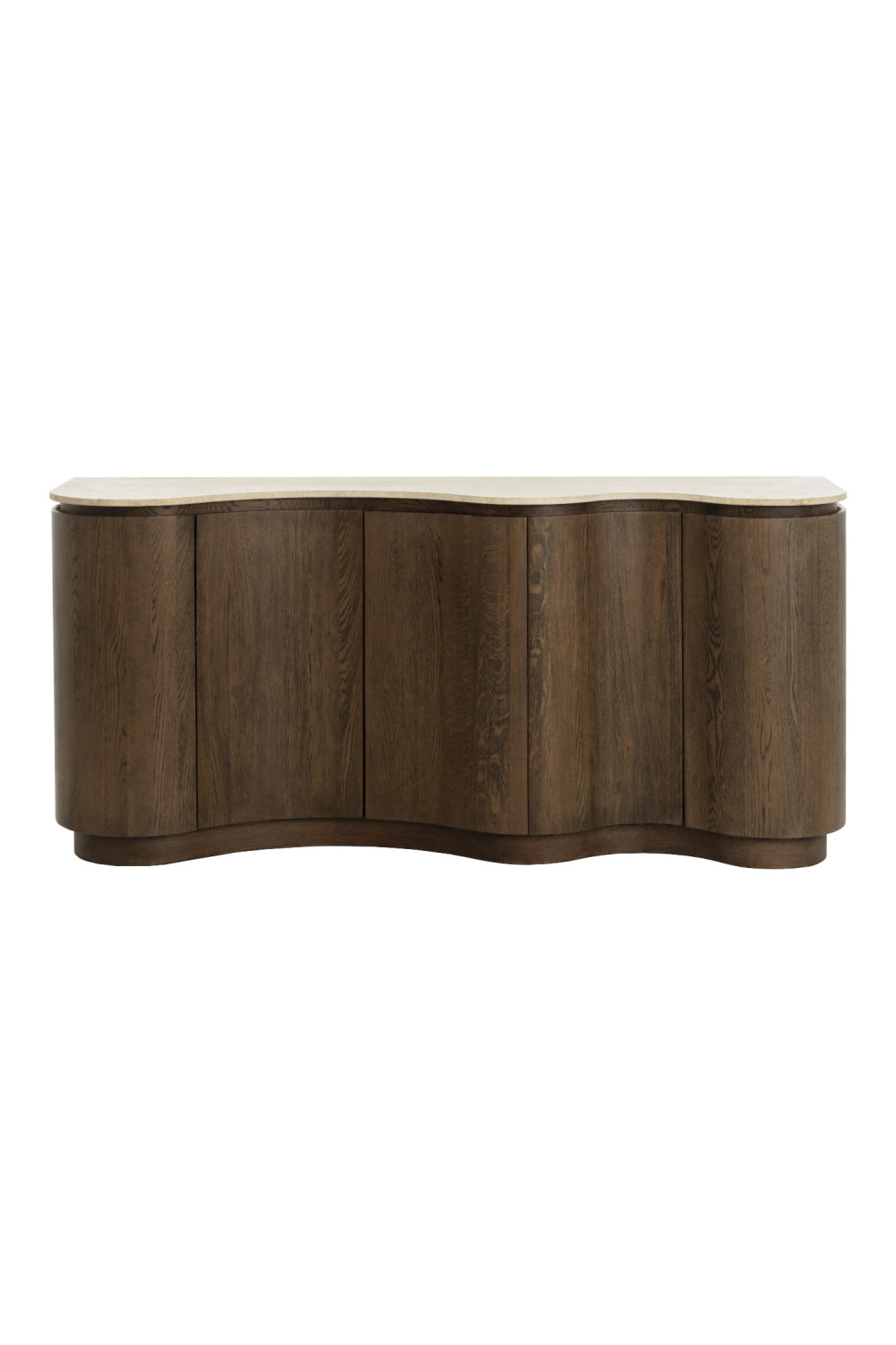 Solid Oak Sideboard with Travertine Top by Splendido Fable