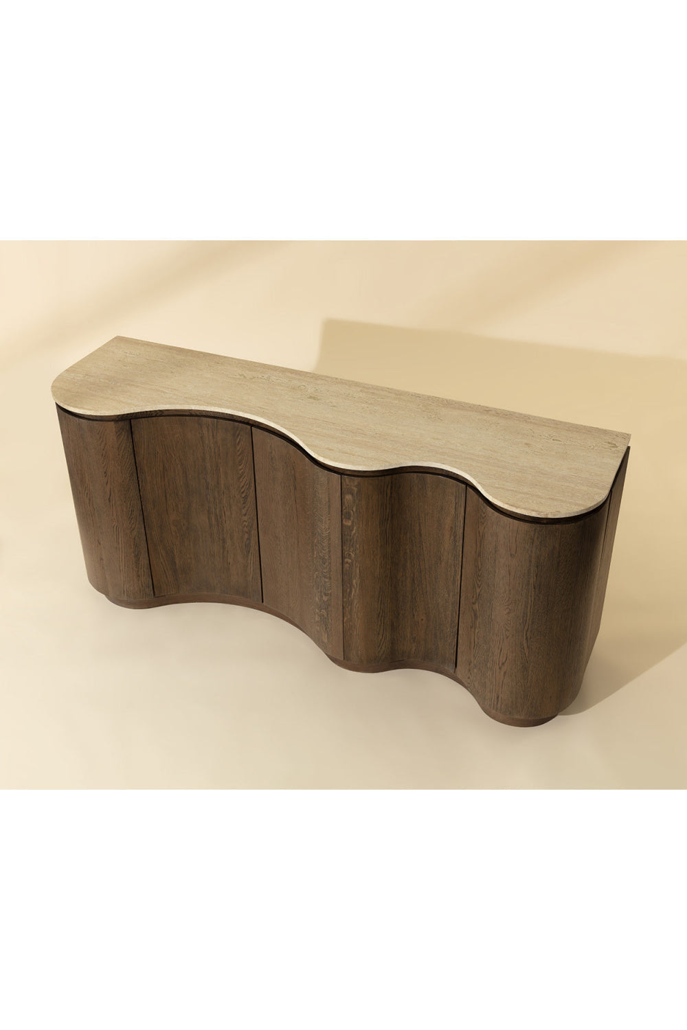 Solid Oak Sideboard with Travertine Top by Splendido Fable, alternate view 13
