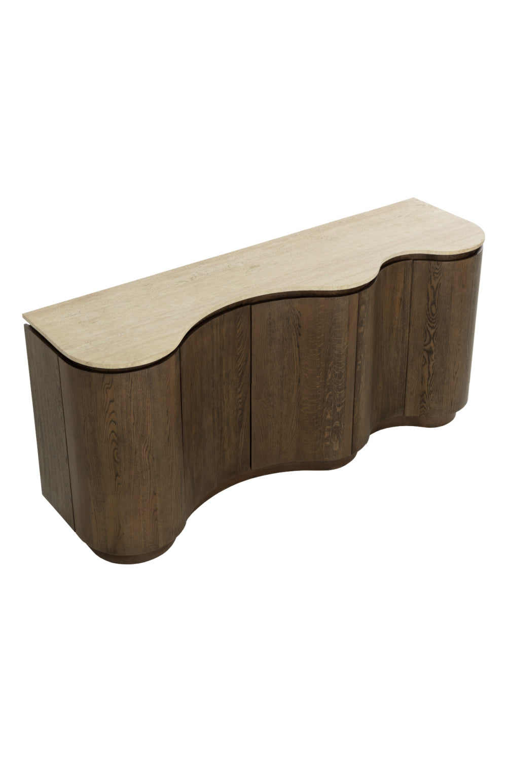 Solid Oak Sideboard with Travertine Top by Splendido Fable, alternate view 6