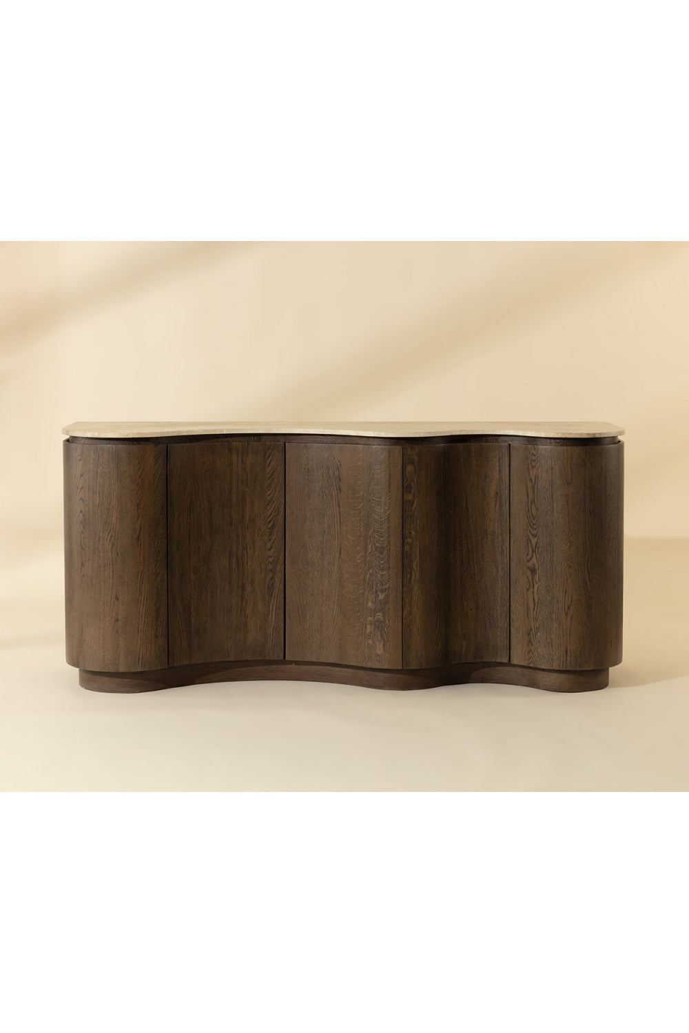 Solid Oak Sideboard with Travertine Top by Splendido Fable, alternate view 10