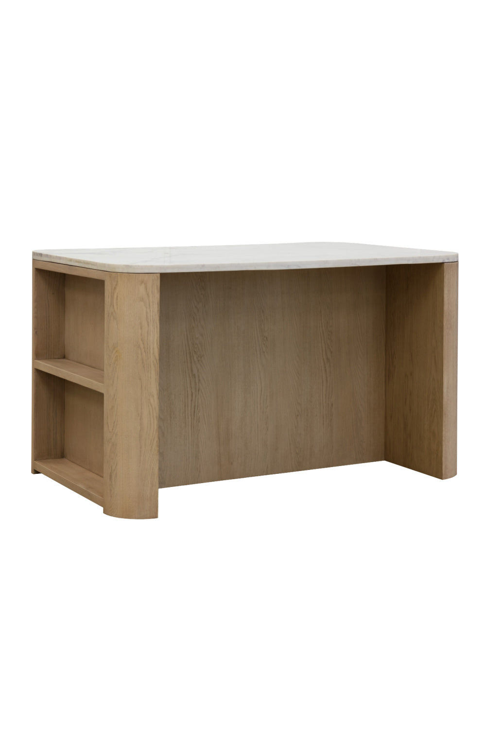 Contemporary Marble Kitchen Island w/ Open Shelving by Splendido Romilly Dining Table, alternate view 5