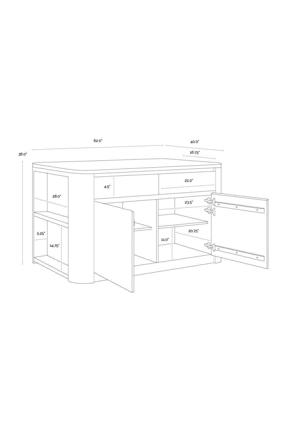 Contemporary Marble Kitchen Island w/ Open Shelving by Splendido Romilly Dining Table, alternate view 8