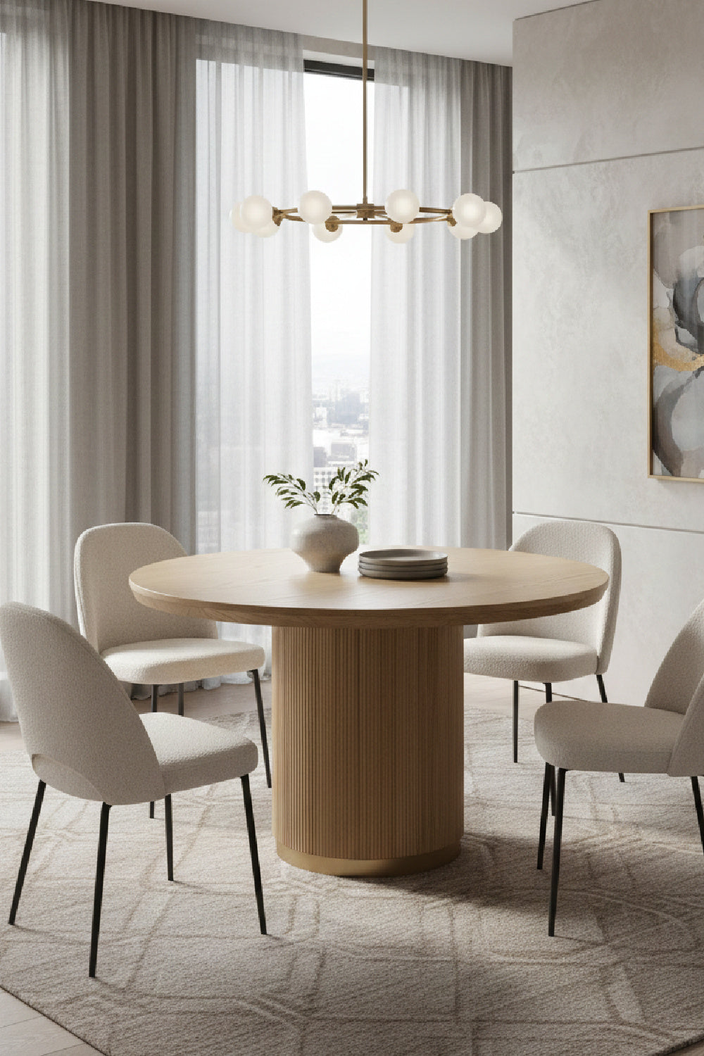 Oak Round Dining Table by Splendido Kalla, alternate view 2