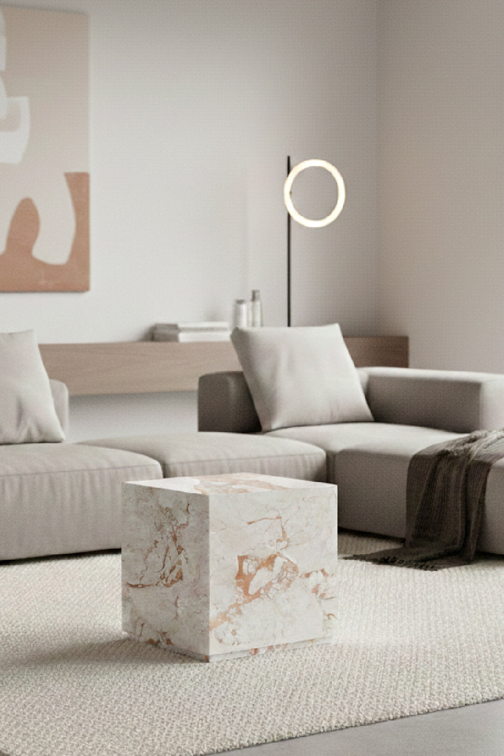 Marble Cube End Table by Splendido Laros Side Table, alternate view 2