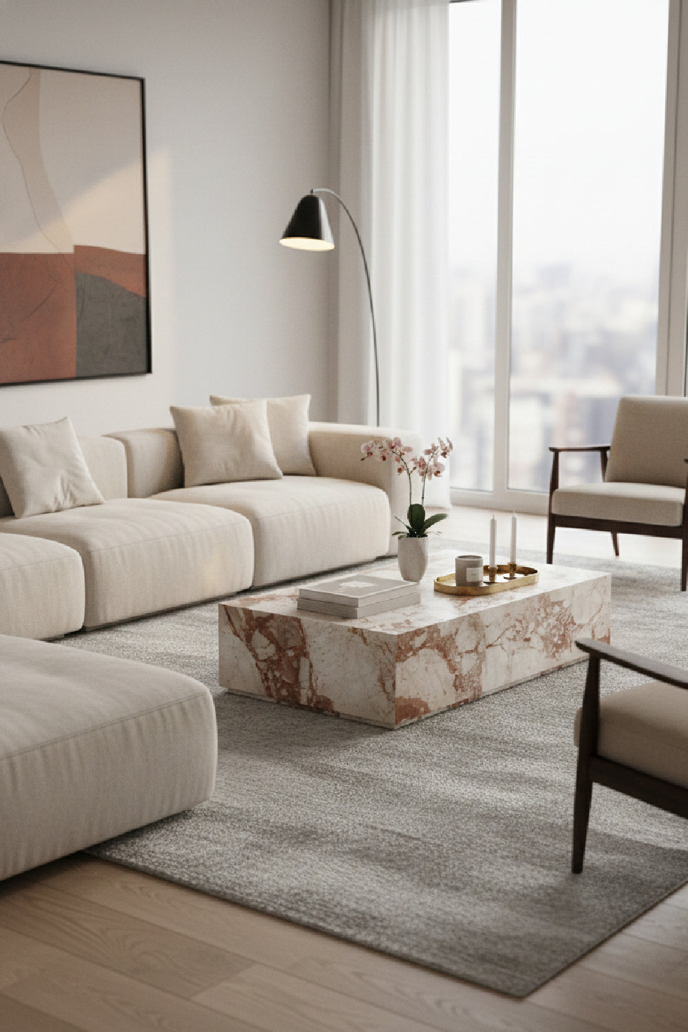Breccia Marble Coffee Table by Splendido Laros, alternate view 2