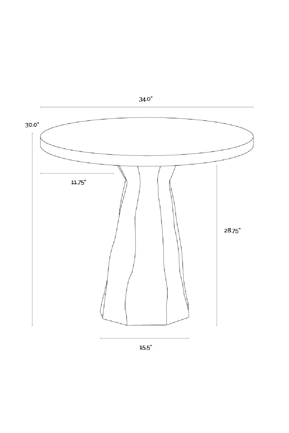 Natural Indoor/Outdoor Travertine Look Bistro Table by Splendido Kliff Outdoor Dining Table, alternate view 9