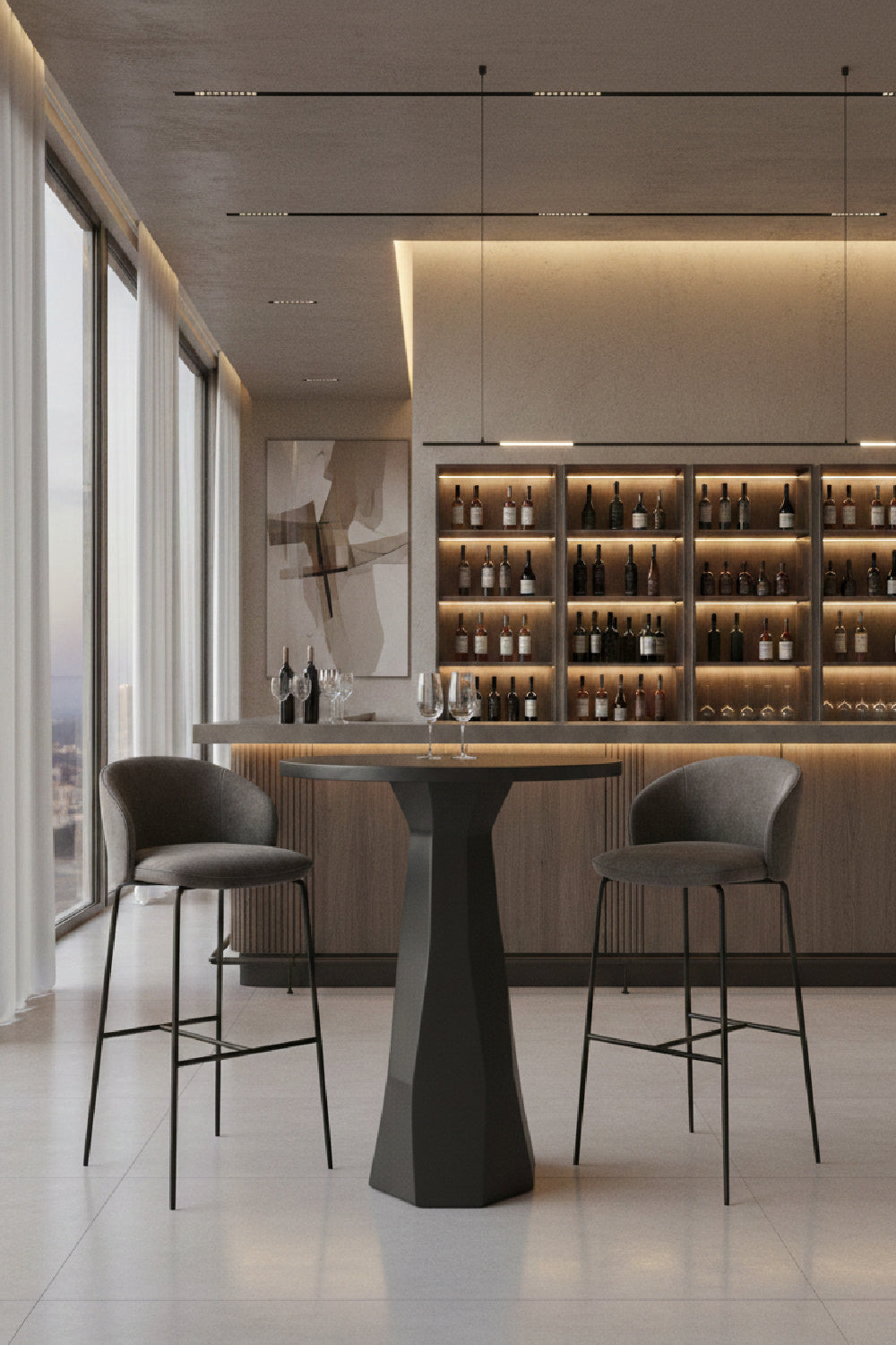 Marble-Inspired Concrete Bar Table by Splendido Kliff Dining Table, alternate view 10