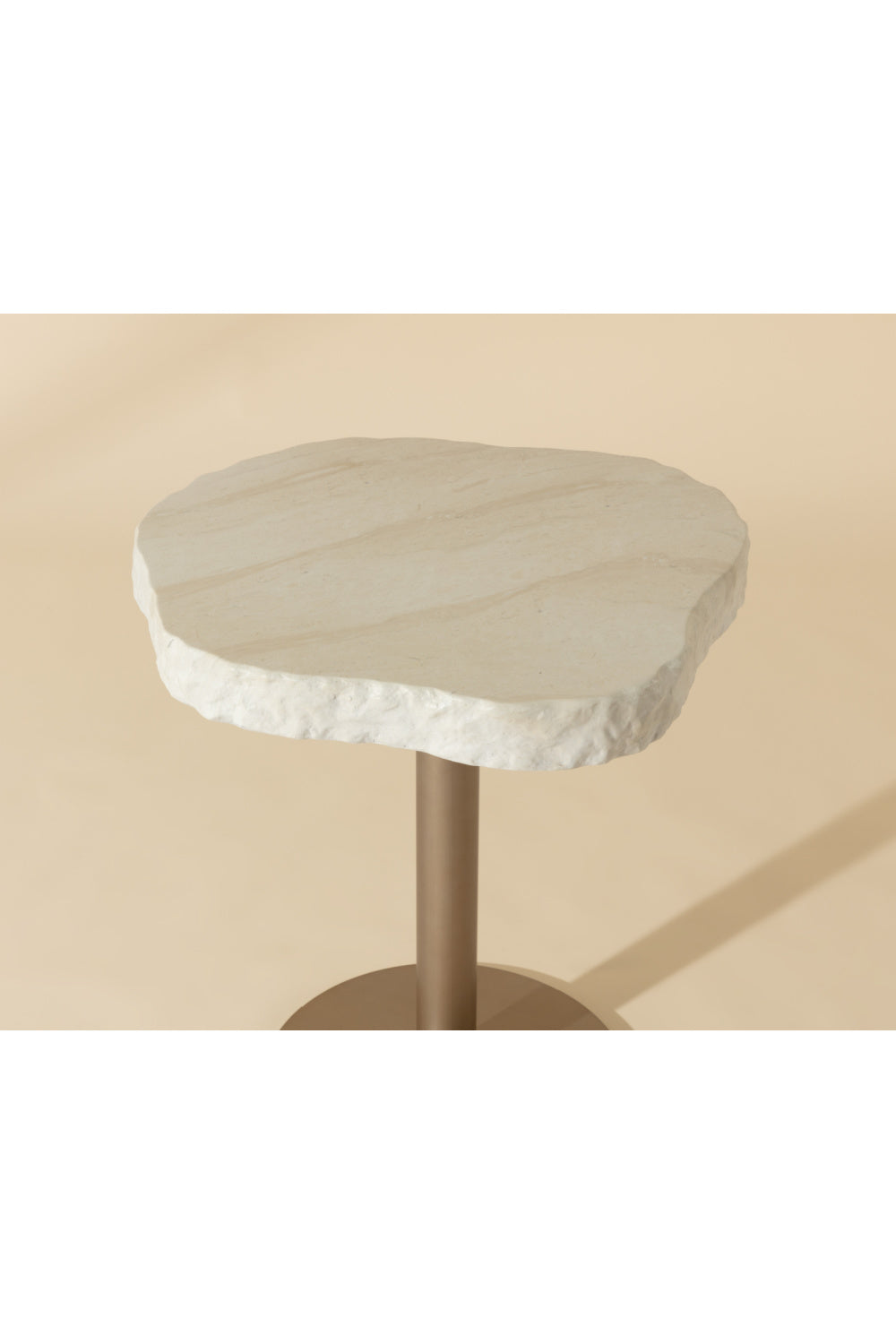 Travertine Look Indoor/Outdoor Bistro Table by Splendido Delmont Outdoor Side Table, alternate view 6