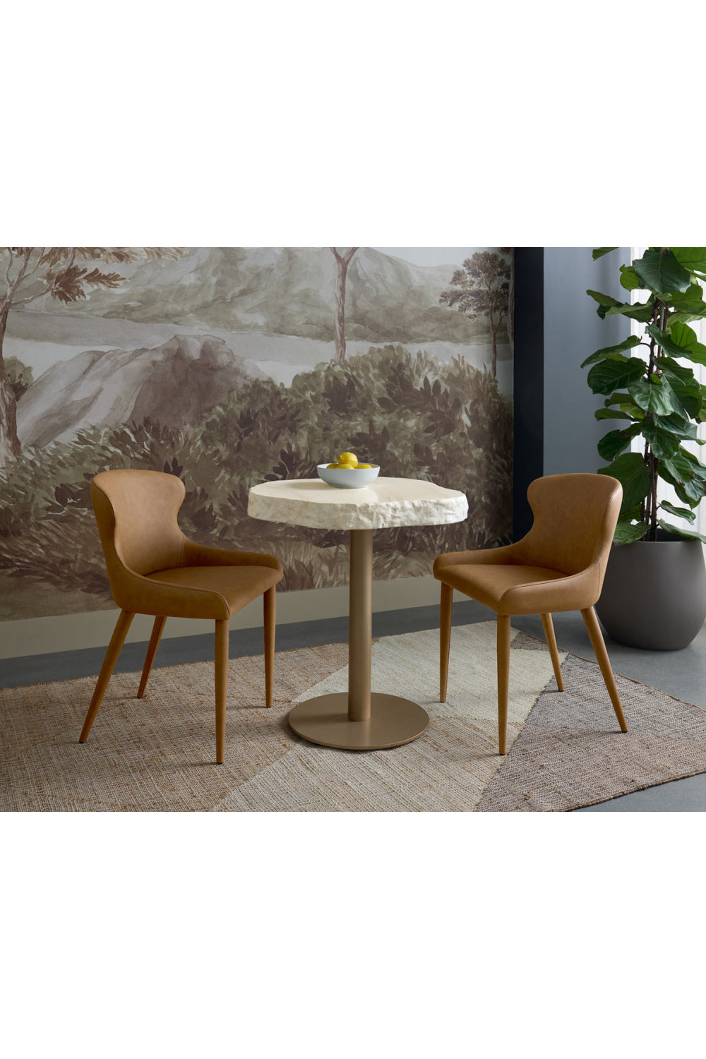 Travertine Look Indoor/Outdoor Bistro Table by Splendido Delmont Outdoor Side Table, alternate view 8