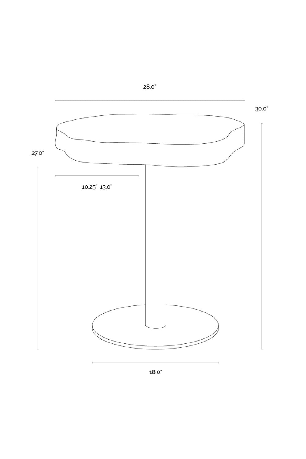 Travertine Look Indoor/Outdoor Bistro Table by Splendido Delmont Outdoor Side Table, alternate view 9