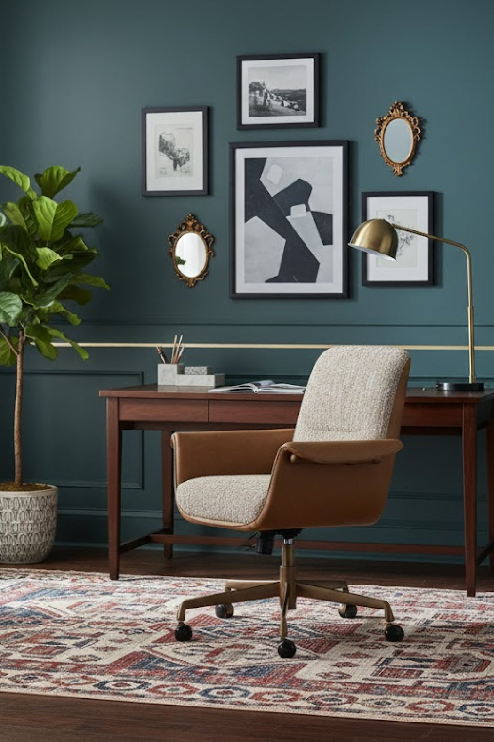 Modern European furniture - Leather Look Arm Office Chair - www.oroa.com