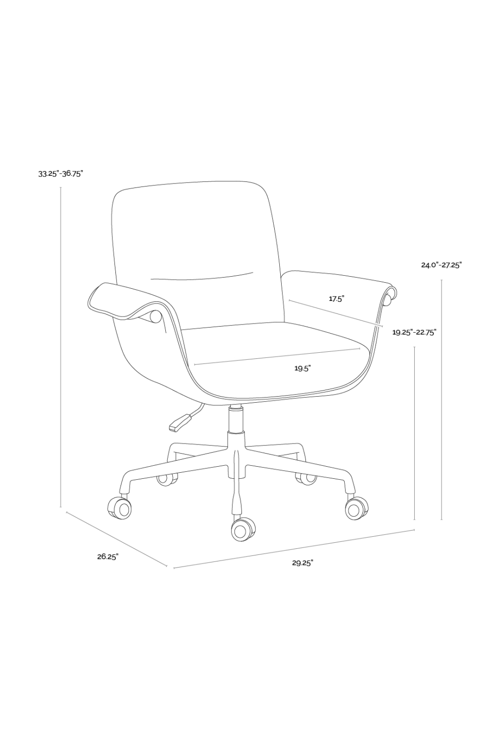 Leather Look Arm Office Chair by Splendido Lomax, alternate view 10