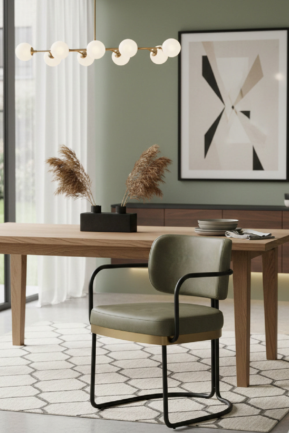 Cantilevered Leather Look Dining Chair by Splendido Jalen, alternate view 2
