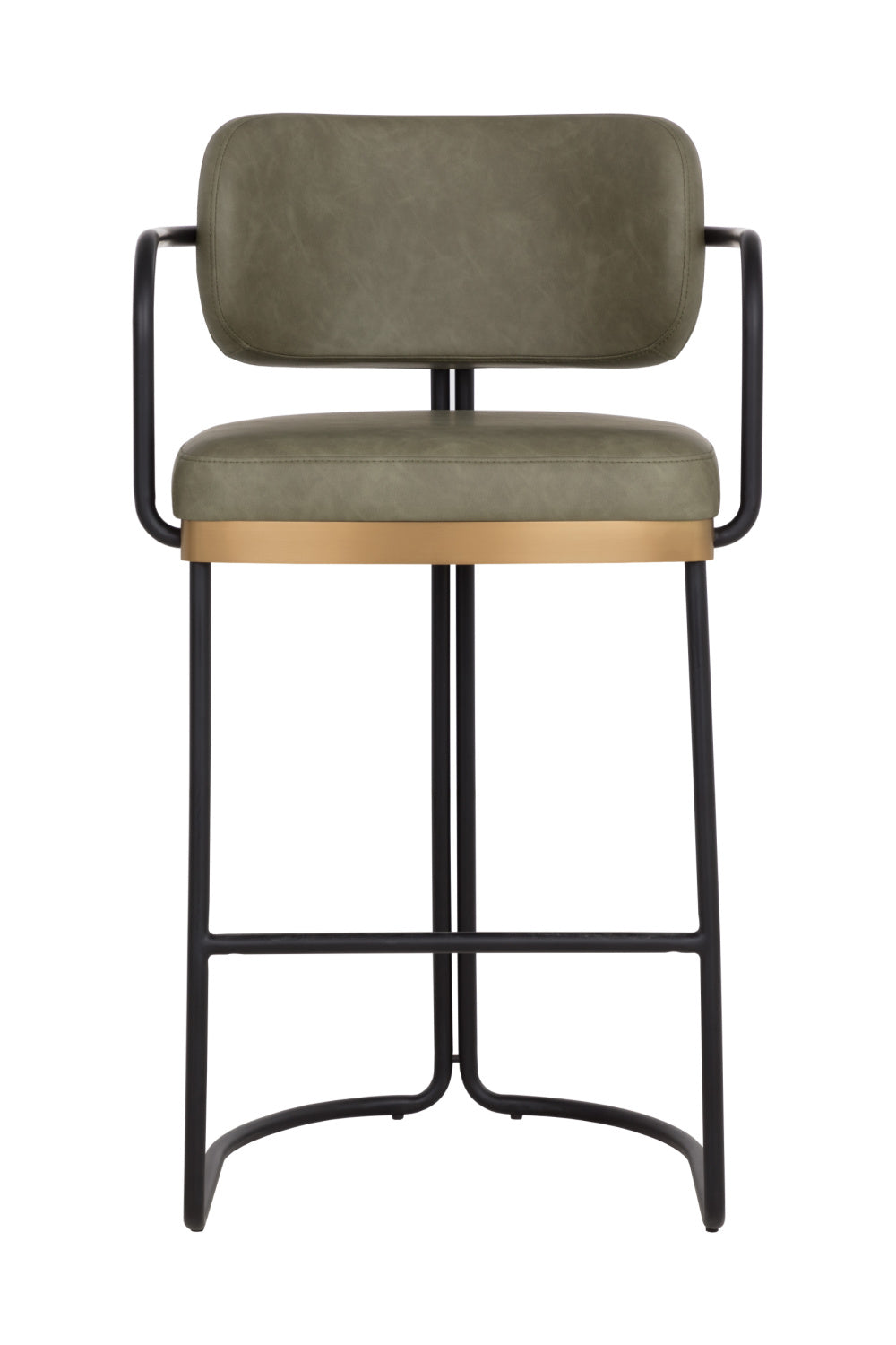 Iron Framed Leather-Look Bar Stool by Splendido Jalen Barstool, alternate view 3