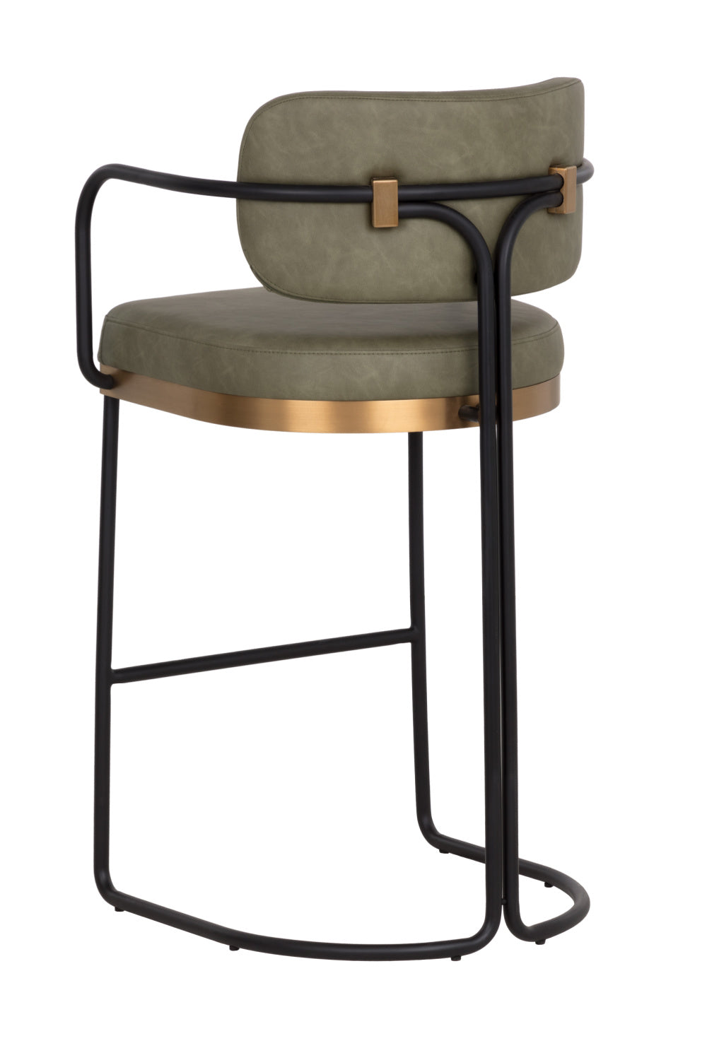 Iron Framed Leather-Look Bar Stool by Splendido Jalen Barstool, alternate view 4