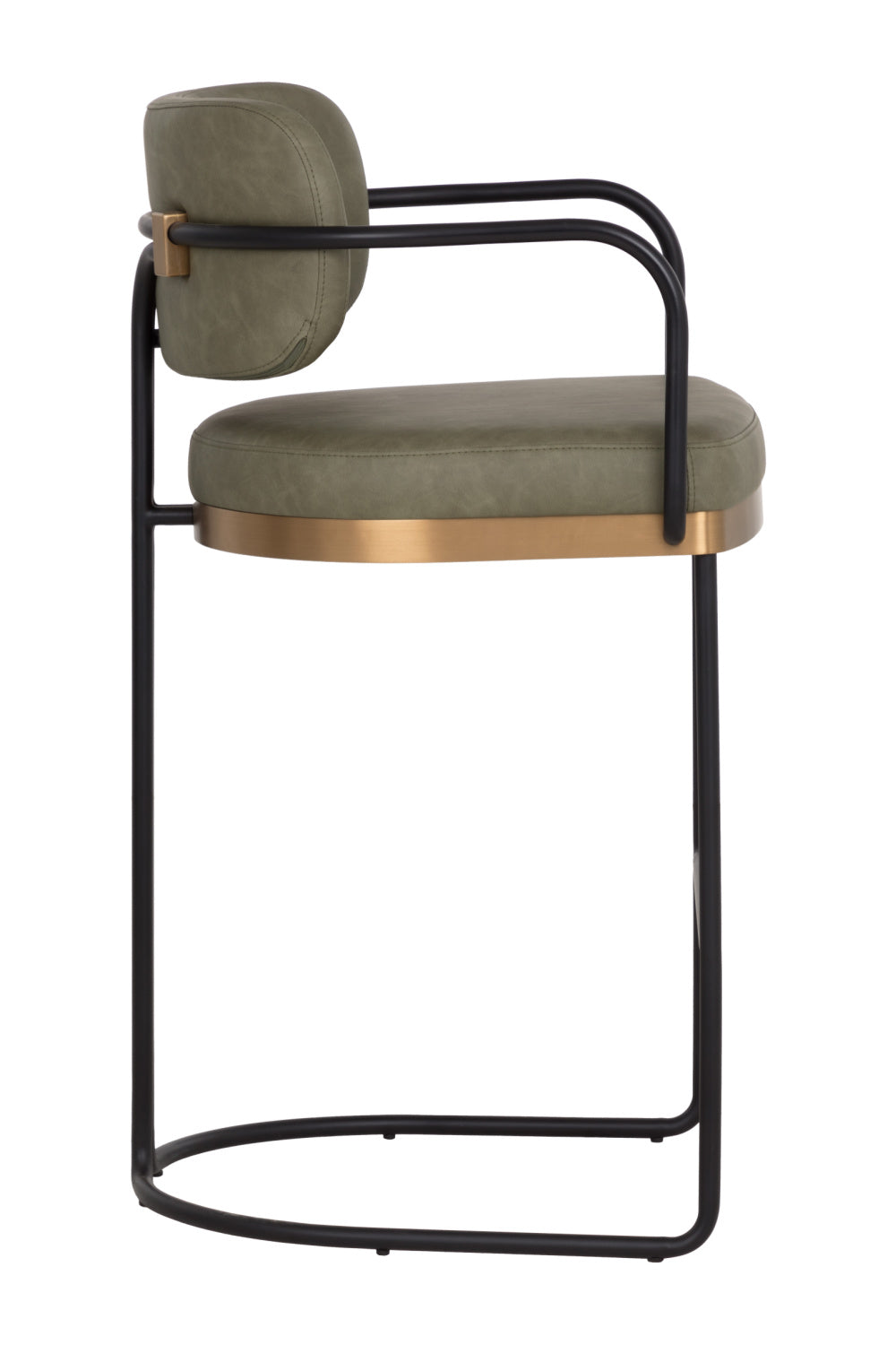 Iron Framed Leather-Look Bar Stool by Splendido Jalen Barstool, alternate view 5
