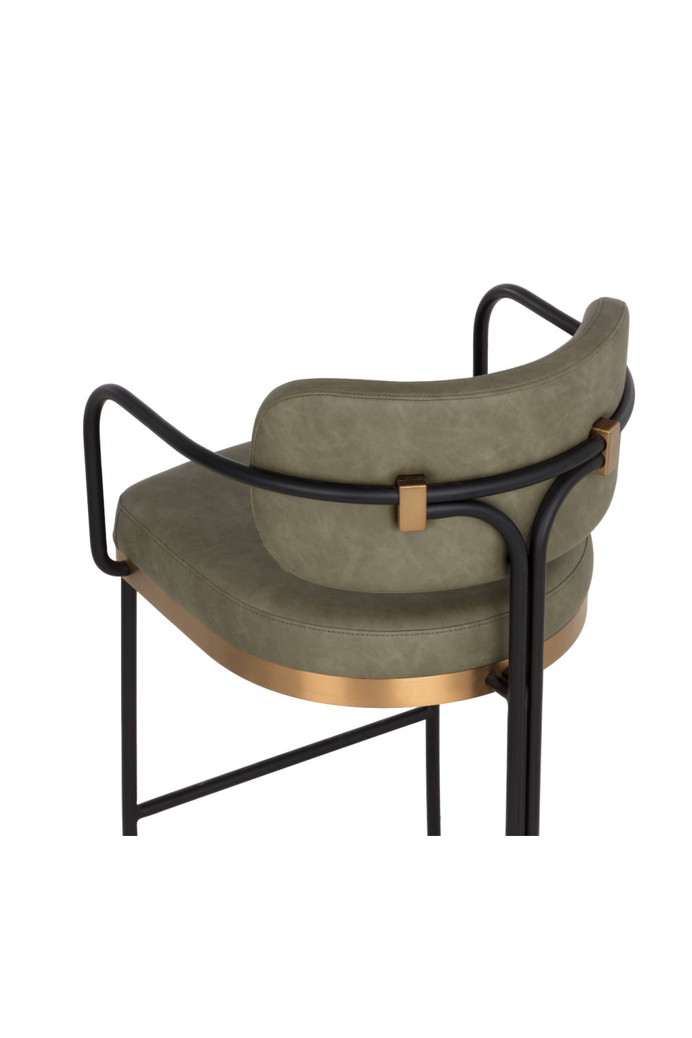 Iron Framed Leather-Look Bar Stool by Splendido Jalen Barstool, alternate view 6