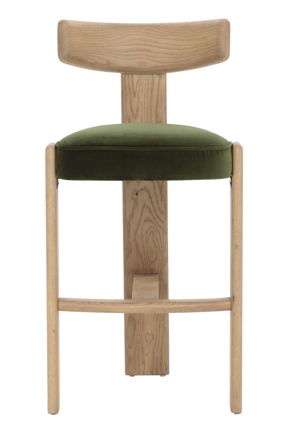 Oak Framed Green Bar Stool by Splendido Horton Barstool, alternate view 3