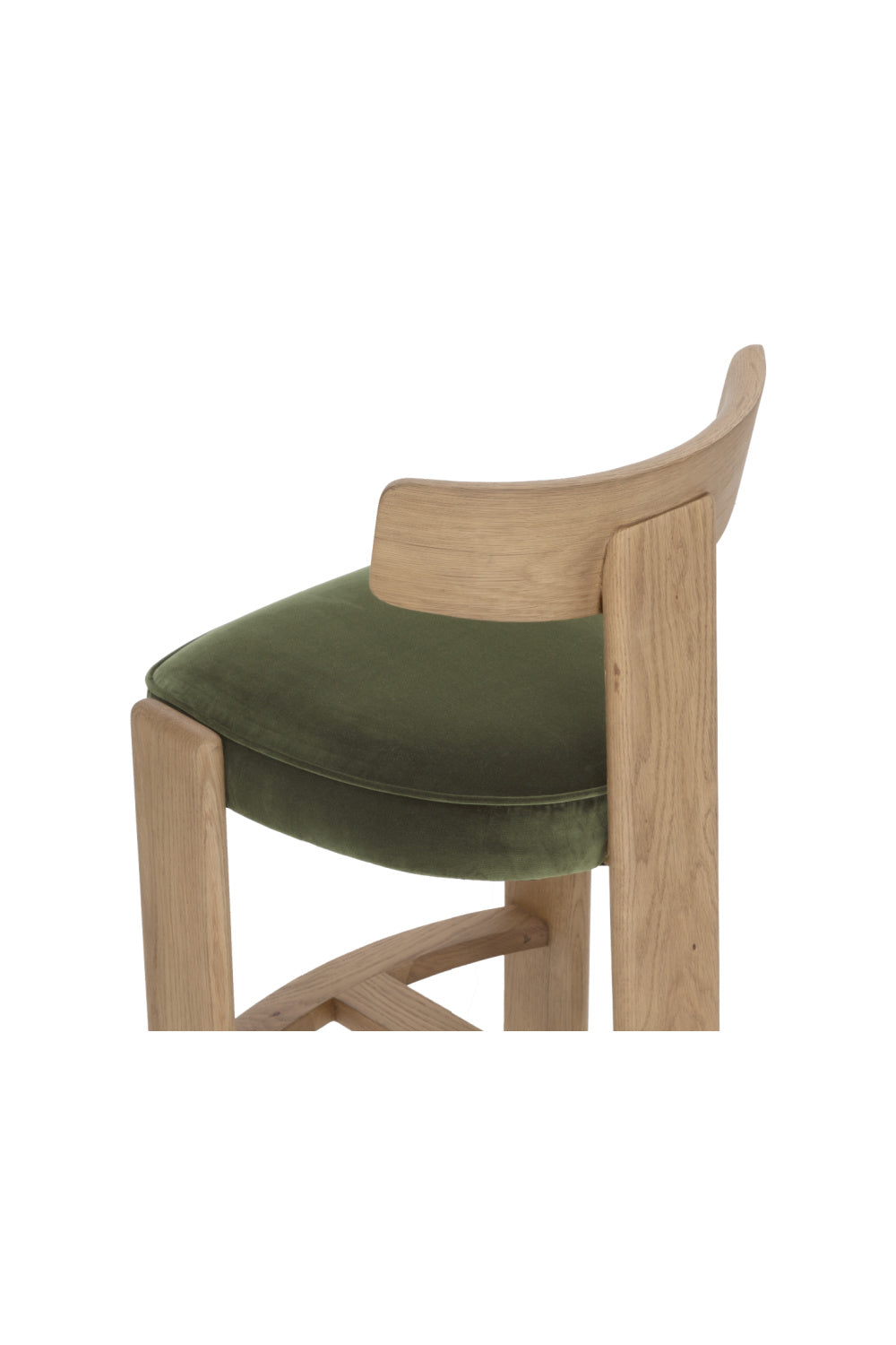 Oak Framed Green Bar Stool by Splendido Horton Barstool, alternate view 6
