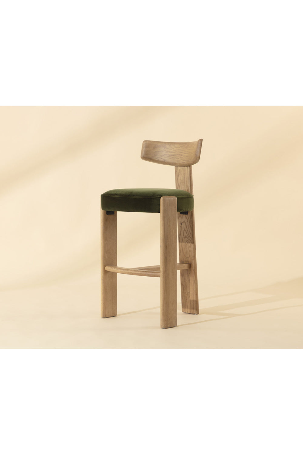 Oak Framed Green Bar Stool by Splendido Horton Barstool, alternate view 8
