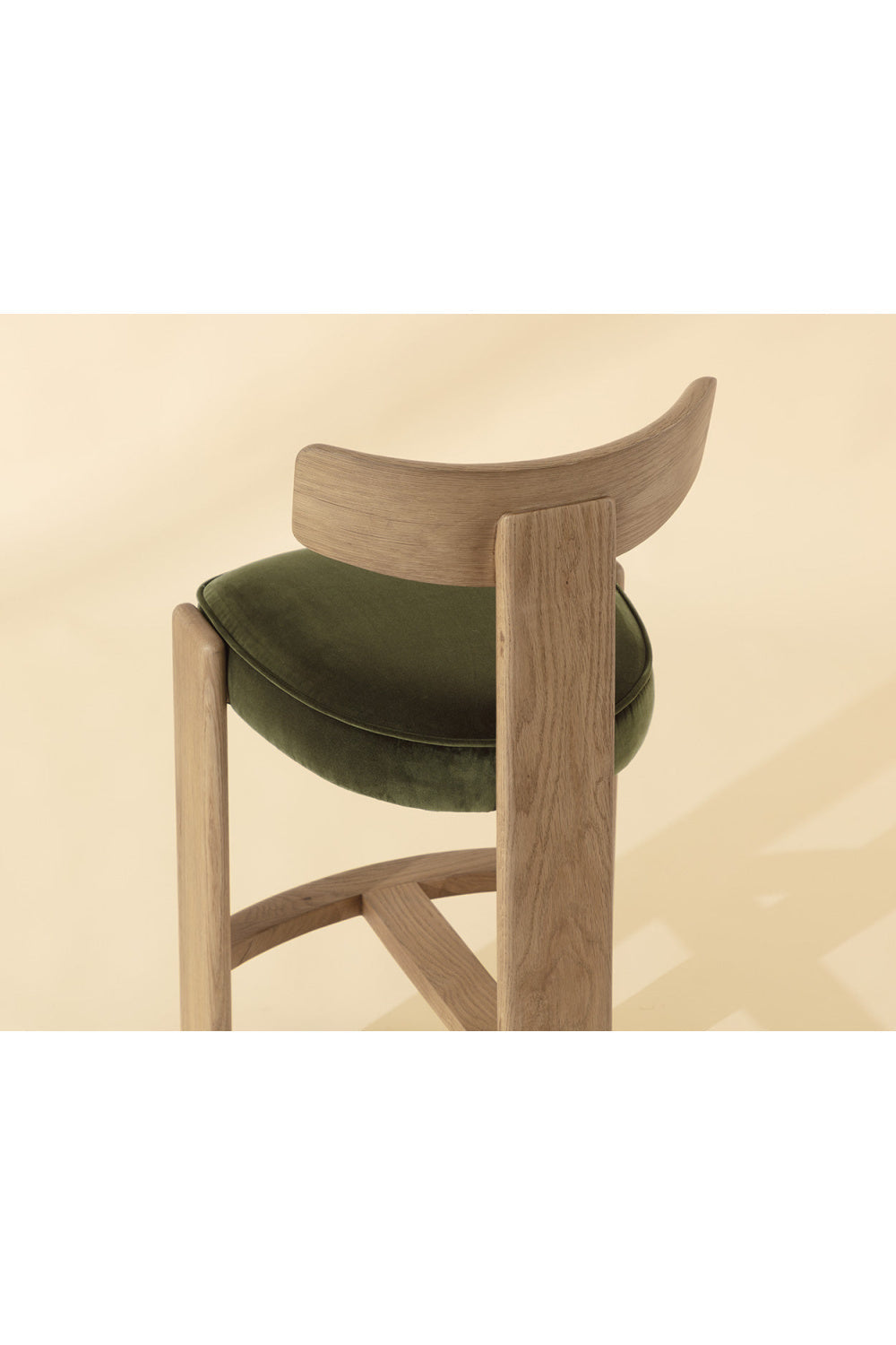 Oak Framed Green Bar Stool by Splendido Horton Barstool, alternate view 9