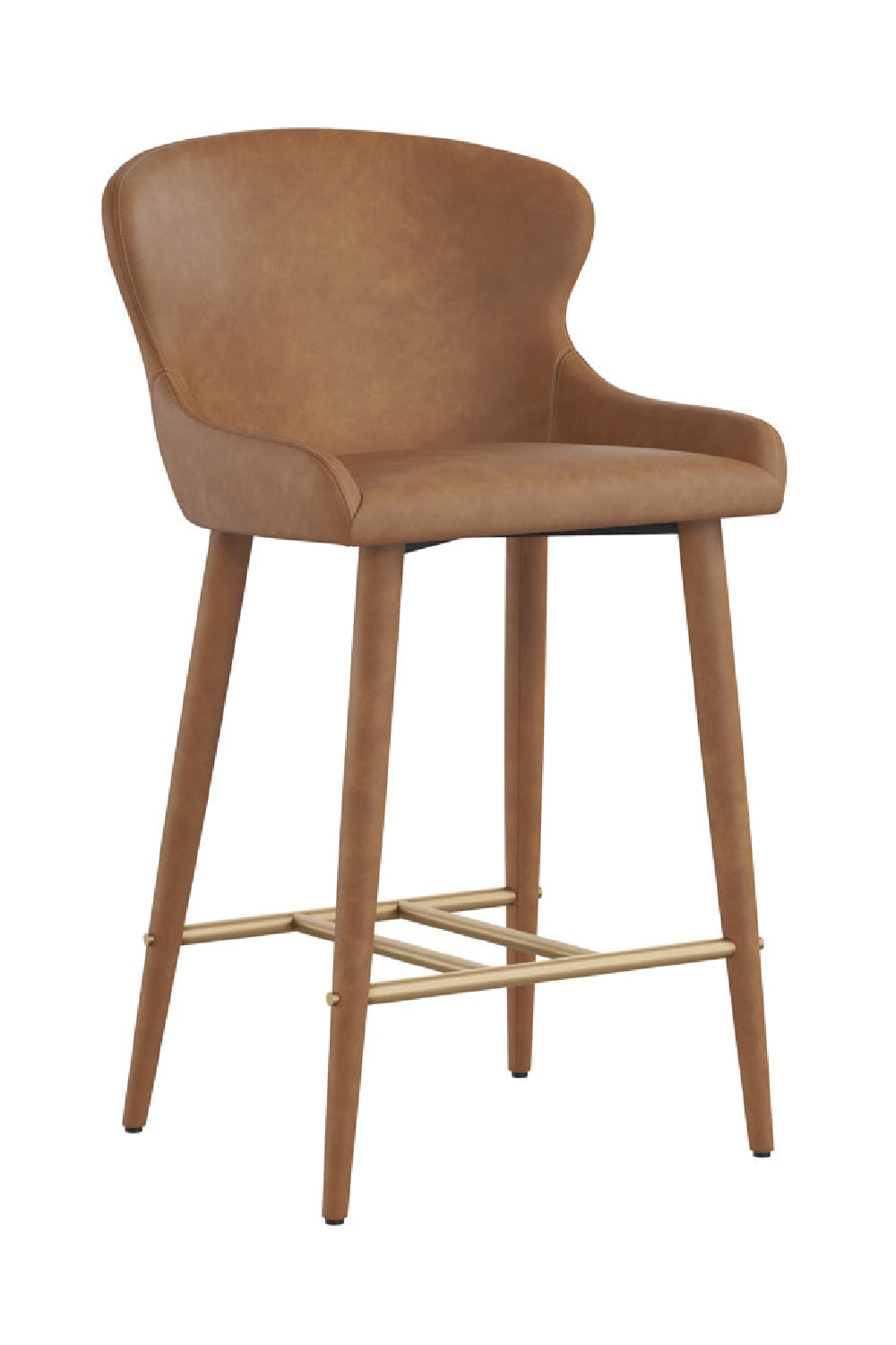 Leather Look Shell Counter Stool by Splendido Evora Barstool