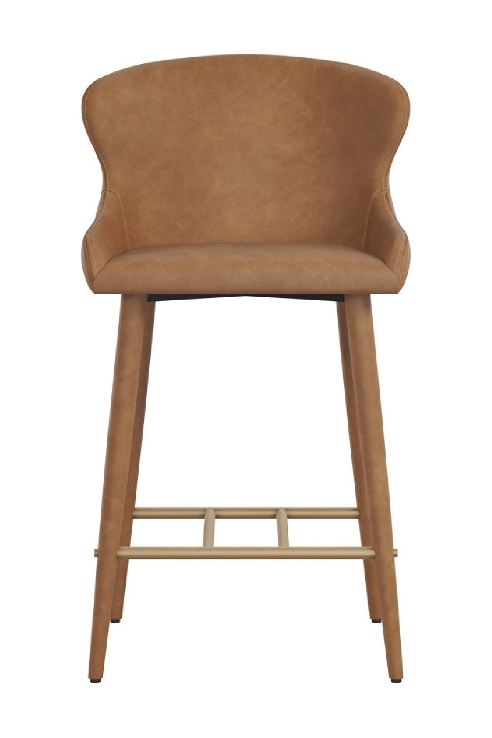 Leather Look Shell Counter Stool by Splendido Evora Barstool, alternate view 3