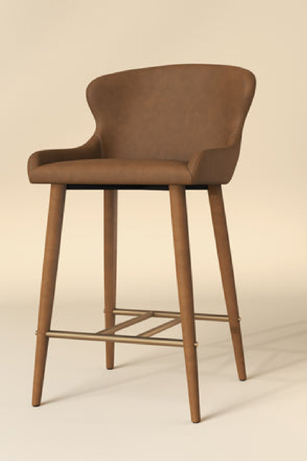 Leather Look Shell Counter Stool by Splendido Evora Barstool, alternate view 5
