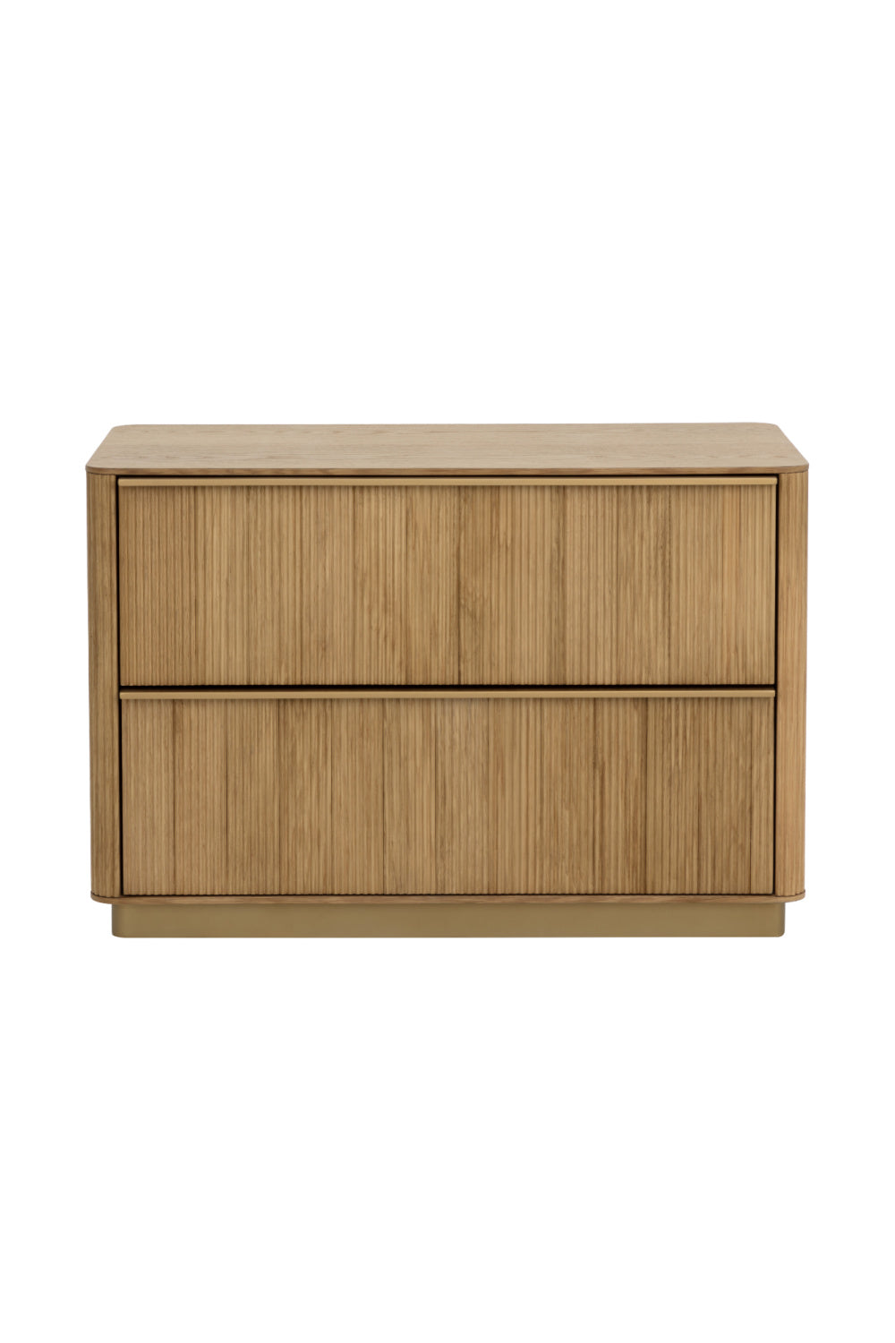 Rectangular Rustic Oak & Gold Nightstand by Splendido Kalla