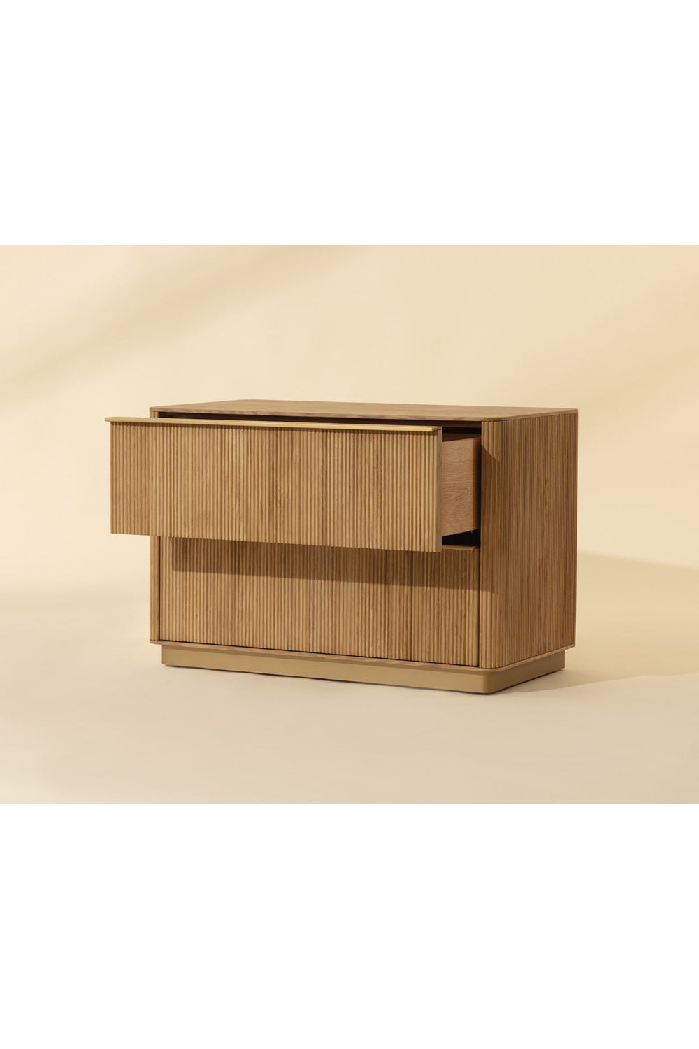 Rectangular Rustic Oak & Gold Nightstand | Splendido Kalla | Oroa.com
