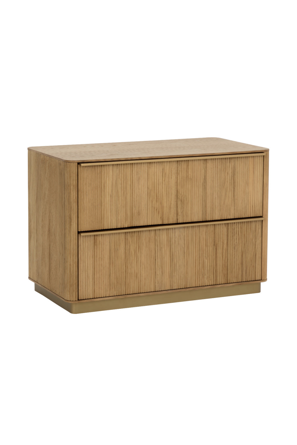 Rectangular Rustic Oak & Gold Nightstand by Splendido Kalla, alternate view 3