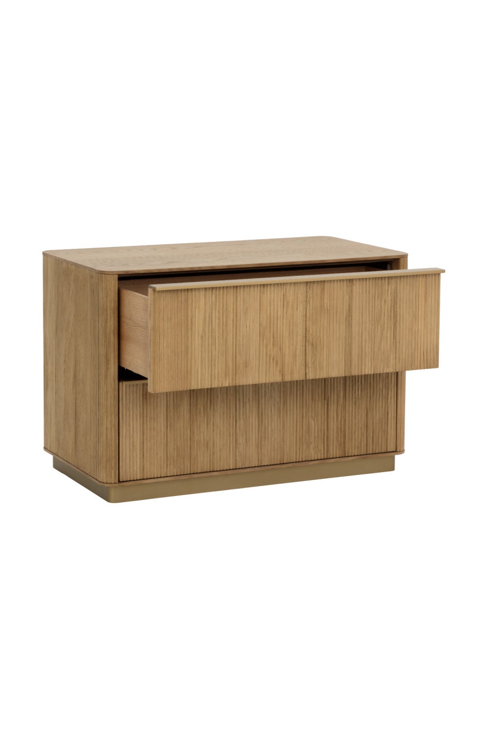 Rectangular Rustic Oak & Gold Nightstand by Splendido Kalla, alternate view 5