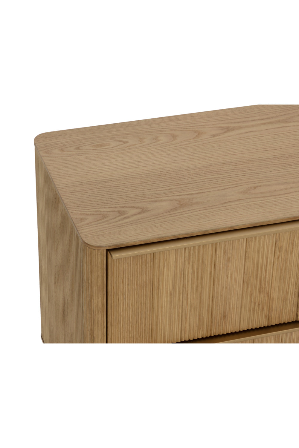 Rectangular Rustic Oak & Gold Nightstand by Splendido Kalla, alternate view 7