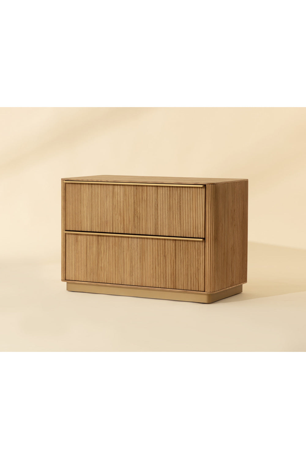 Rectangular Rustic Oak & Gold Nightstand | Splendido Kalla | Oroa.com