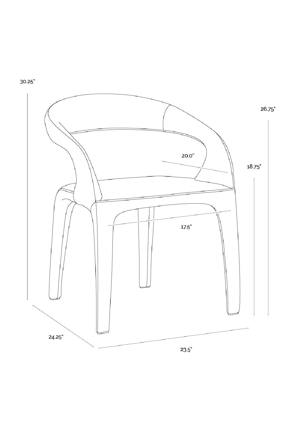 Open-Back Leather Look Dining Chair by Splendido Atika, alternate view 10