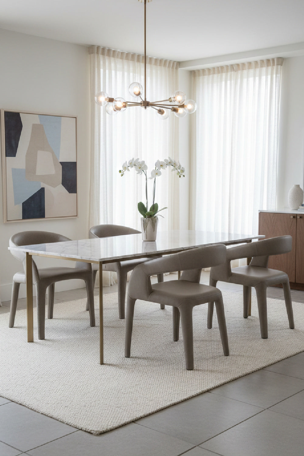 Open-Back Leather Look Dining Chair by Splendido Atika, alternate view 2